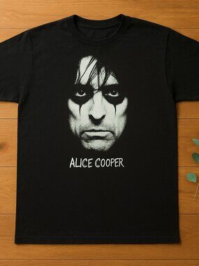 Alice Cooper Graphic Band T-Shirt Black Rock Music Vintage Style Tee